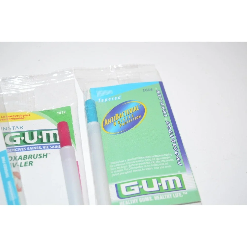 4 Butler GUM Sunstar Proxabrush Trav-Ler 1612 & 1614 Tapered Fine New Sealed